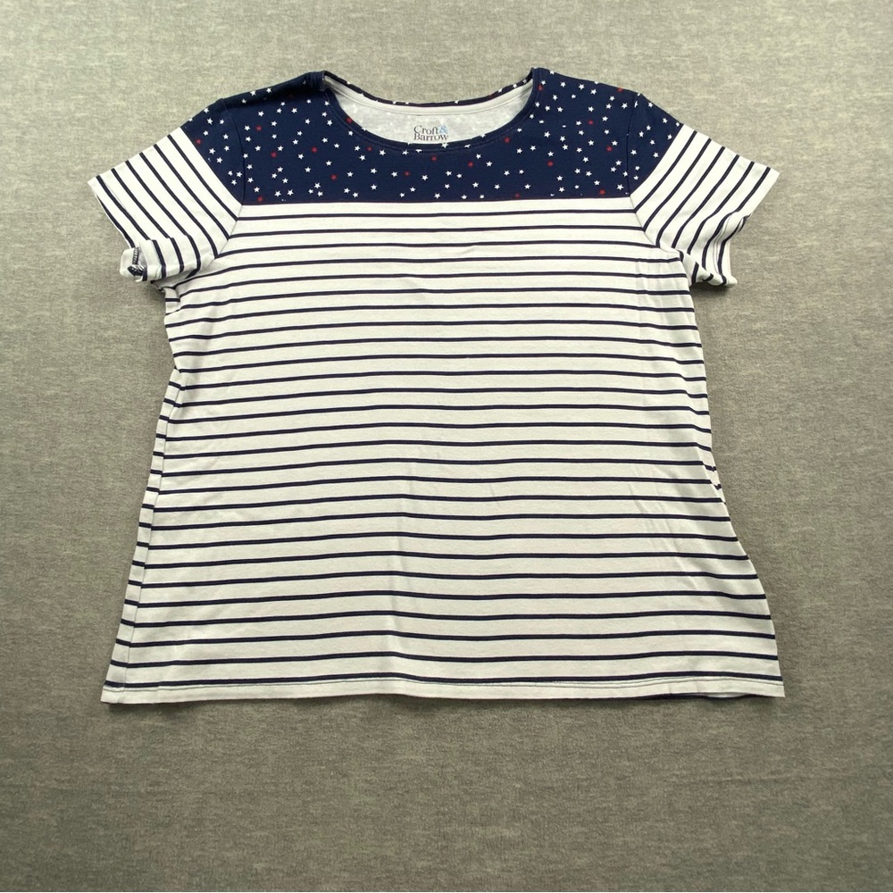 Croft &‎ Barrow Womens Petite The Classic Tee Striped & Polka Dot Blouse Size PM